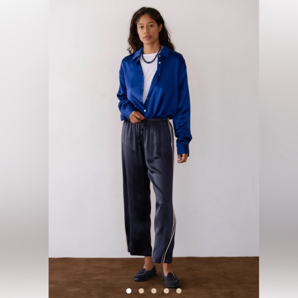DONNI The Silk Stripe Crop Pant